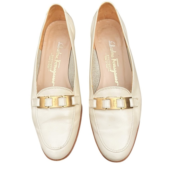 Vintage Salvatore Ferragamo Ponza Loafer 6.5 Old Money Gold Hardware Classic - Picture 2 of 16